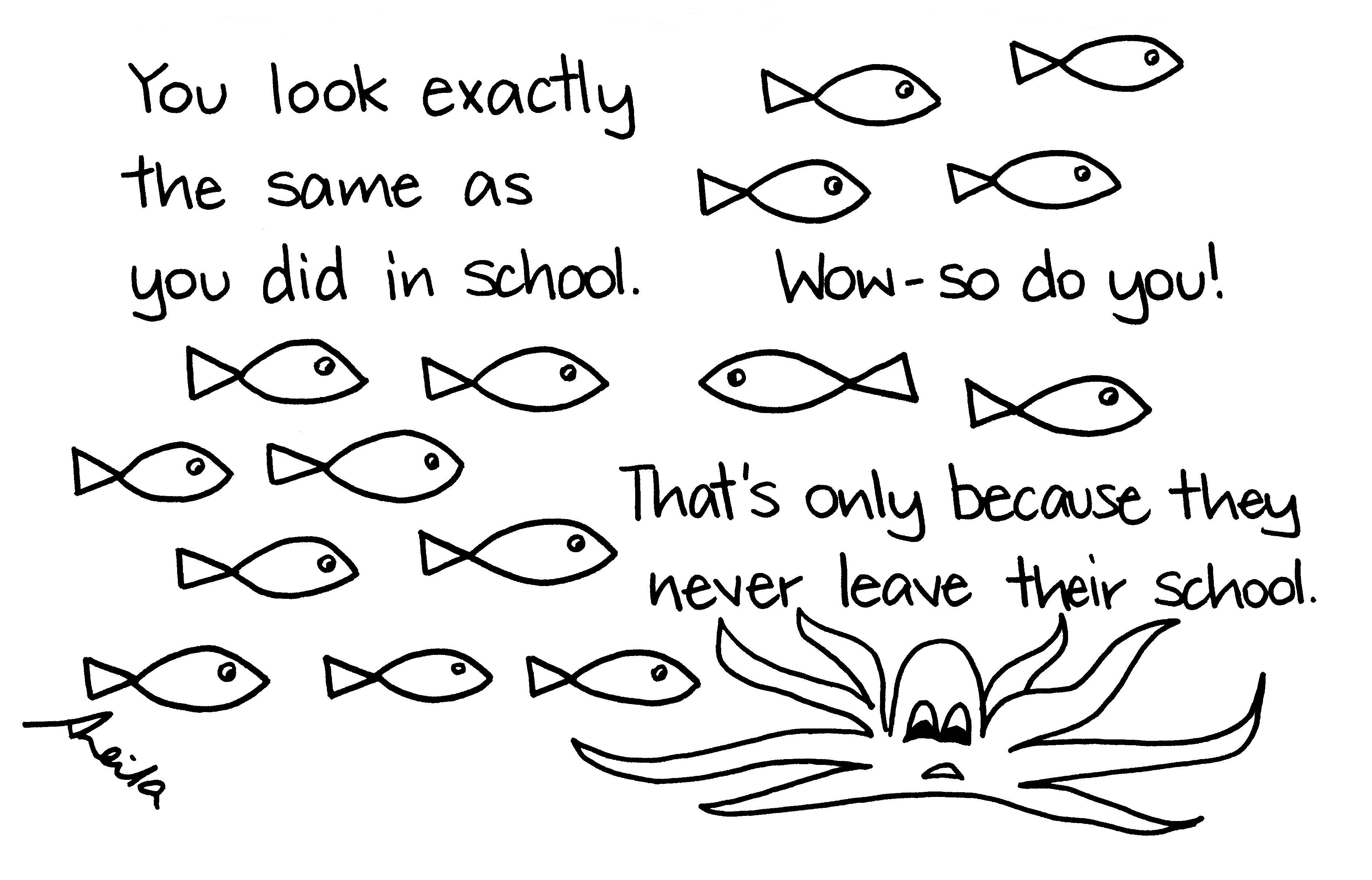 Fish School Cartoon